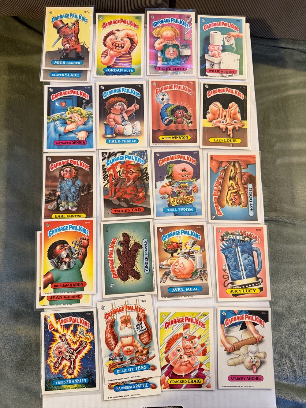 1986 Topps Garbage Pail Kids OS5 Lot of 33 Cards 167a - 206a Vintage Mick Dagger